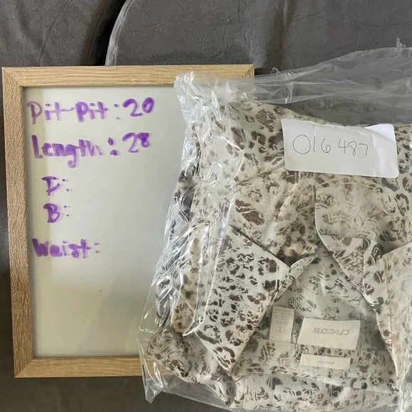 Chico's Animal Print Button Down Shirt - Brown and Cream - Picture 5 of 5